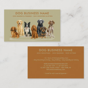 Tarjeta De Visita Adiestramiento de Perros Caminando Sentados Aseo