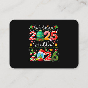 Tarjeta De Visita Adiós 2025 Hola 2026 Feliz Año Nuevo Navidad P
