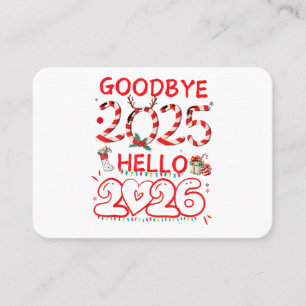 Tarjeta De Visita Adiós 2025 Hola 2026 Feliz Navidad Feliz Año 