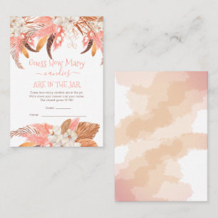 Tarjeta De Visita Adivina floral cuántos caramelos hay en la tarjet