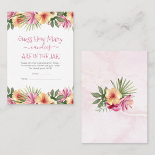 Tarjeta De Visita Adivina floral cuántos caramelos hay en la tarjet