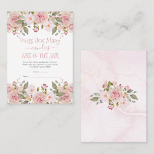 Tarjeta De Visita Adivina floral cuántos caramelos hay en la tarjet