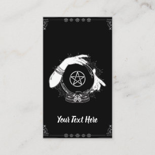 Tarjeta De Visita Adivinador Místico Negro Bola de Cristal Mística