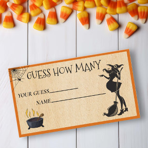 Tarjeta De Visita Adivinen cuántos Bebés preparan Brujas Halloween