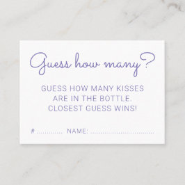 Tarjeta De Visita Adivinen cuántos besos el juego de Baby Shower Rai