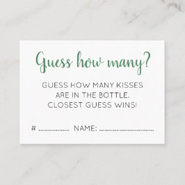 Tarjeta De Visita Adivinen cuántos besos es juego de ducha con leche