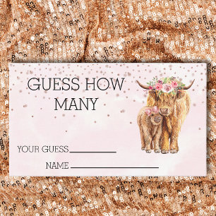Tarjeta De Visita Adivinen cuántos juegos de vacas Highland de Baby 