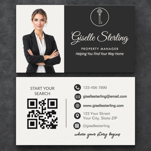 Tarjeta De Visita Administrador de propiedades de lujo Código QR de  (Subido por el creador)