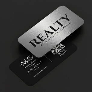 Tarjeta De Visita Administrador de propiedades Realtor Silver Realty