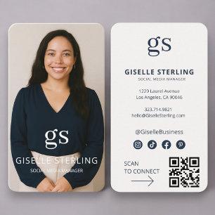 Tarjeta De Visita Administrador de Redes Sociales Código QR de Foto