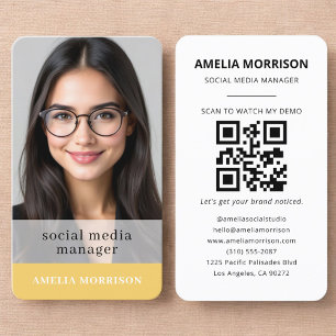 Tarjeta De Visita Administrador de redes sociales código QR foto ama
