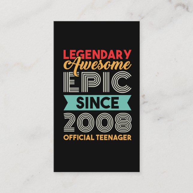 Tarjeta De Visita Adolescente Oficial 13 Años Trece (Anverso)