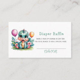 Tarjeta De Visita Adorable Baby Dinosaur Diaper Raffle