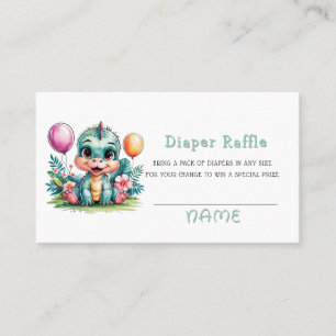 Tarjeta De Visita Adorable Baby Dinosaur Diaper Raffle