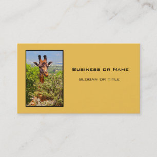 Tarjeta De Visita Adorable Giraffe Golpeando Su Cabeza Sobre Los Árb