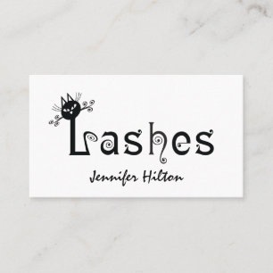 Tarjeta De Visita Adorable lindo gato negro divertido pegado al logo