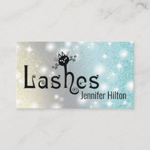 Tarjeta De Visita Adorable lindo gato negro divertido pegado al logo