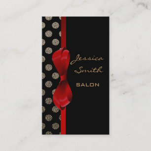 Tarjeta De Visita Adorables puntos de polka con letras de leopardo