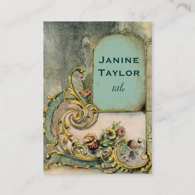 Tarjeta de visita adornada de la ventana de la (Anverso)