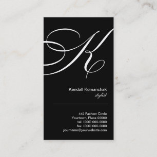 Tarjeta de visita adornada del monograma K de la