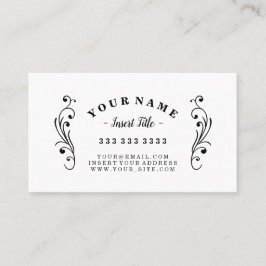 Tarjeta De Visita Adornado profesional curvada retro del texto
