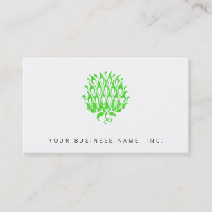 Tarjeta De Visita Adorno Floral Botánico Elegante Verde