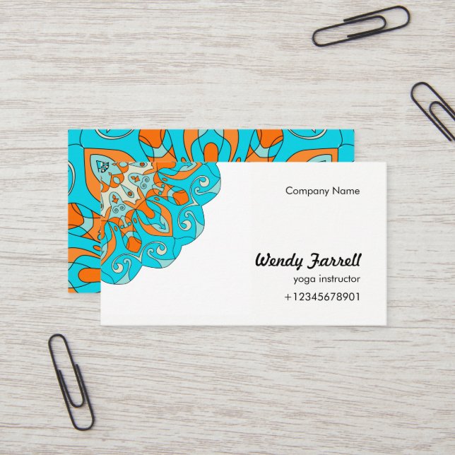 Tarjeta De Visita Adorno indio brillante del diseño el | de la (Anverso/Reverso In Situ)