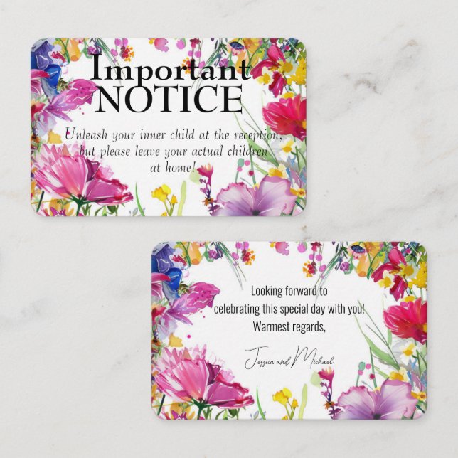 Tarjeta De Visita Adults only🌻💗🌹 Meadow Blooms Collection  card (Anverso / Reverso)