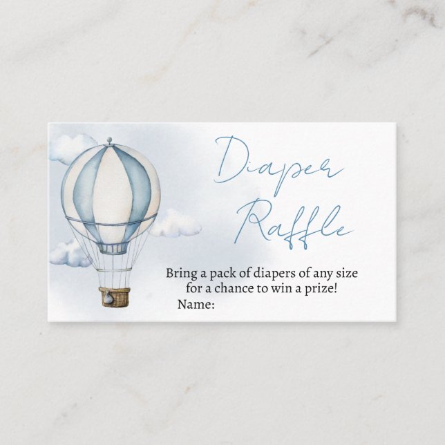 Tarjeta De Visita Adventure Awaits Baby Shower Diaper Raffle (Anverso)