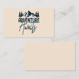 Tarjeta De Visita Adventure Awaits, Mountain Business Card