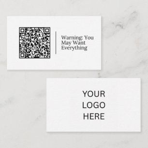Tarjeta De Visita Advertencia: Es posible que lo quieras todo QR p