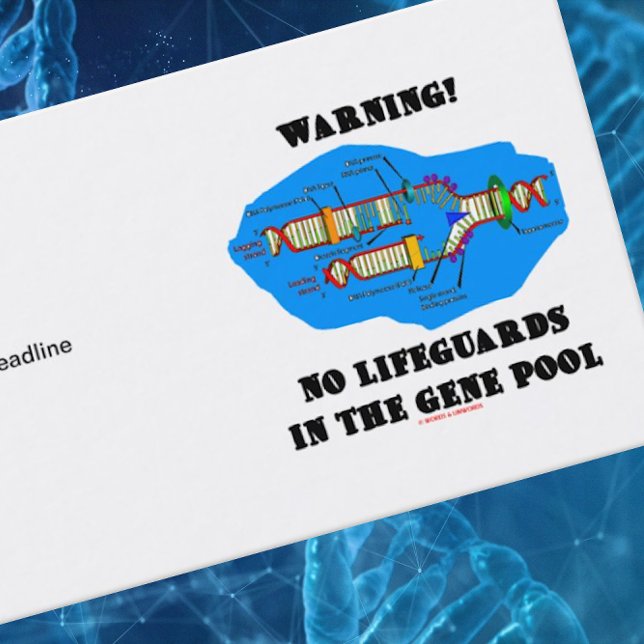 Tarjeta De Visita ¡Advertencia! Ningunos salvavidas en la reserva (Business card featuring DNA replication & funny gene pool/genetics advice saying)
