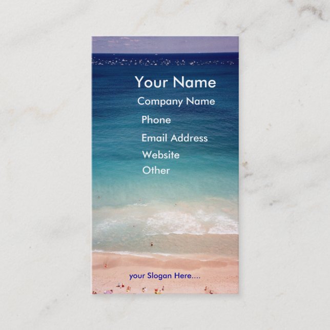 Tarjeta de visita aérea de la playa del azul de (Anverso)