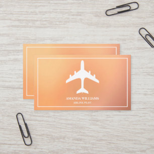 Tarjeta De Visita Aeronave de reacción blanca moderna piloto de aero