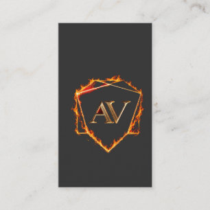 Tarjeta De Visita AETHER VANGUARD - Logotipo de AV Piedra Forma Ropa