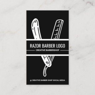 Tarjeta De Visita Afeitado con navaja de afeitar Barbero