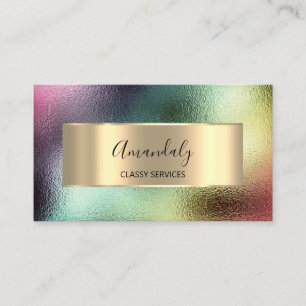 Tarjeta De Visita Afiliado de Makeup Marketing Holograph Smoky Rainb