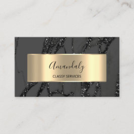 Tarjeta De Visita Afiliado Marketing Consulting Gold Black Marble