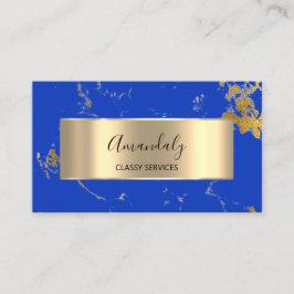 Tarjeta De Visita Afiliado Marketing Consulting Gold Blue Marble