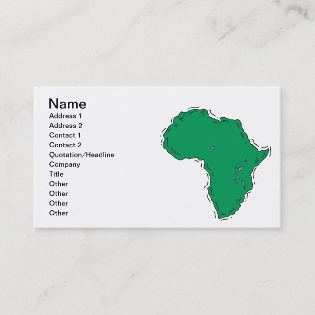 Tarjeta De Visita África (Anverso)