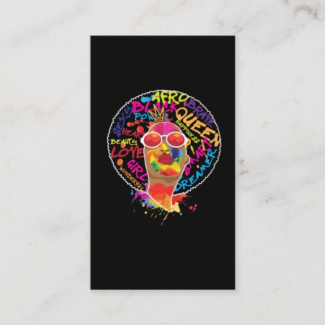Tarjeta De Visita África Orgullosa reina afro-americana (Anverso)
