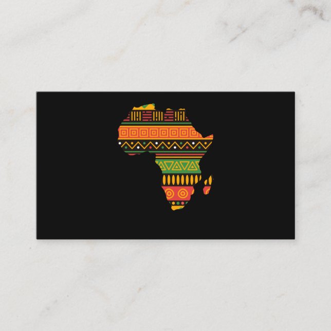 Tarjeta De Visita Africa Silhouette Black Afro Pride African (Anverso)
