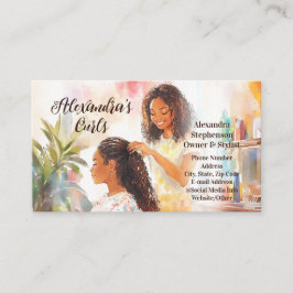 Tarjeta De Visita African-American Black Hairstylist Natural Hair