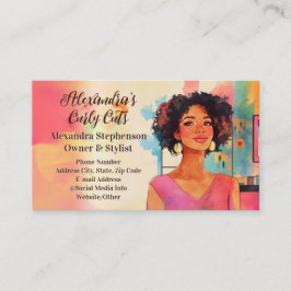 Tarjeta De Visita African American Woman Fashion Black Hair Salon