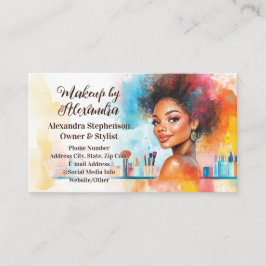 Tarjeta De Visita African American Woman Makeup Artist Beauty Salon
