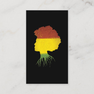 Tarjeta De Visita Afro-Chica negro africano-norteamericano raíz div
