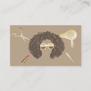 Tarjeta De Visita AfroBeauty Salon Makeup Artista y Hair Stylist