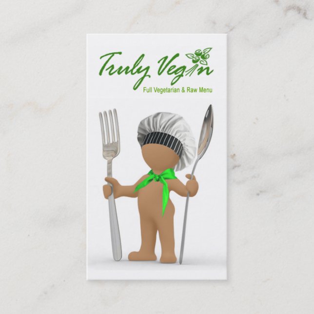 Tarjeta De Visita Afrocentric "cocinero fresco": Abastecimiento de (Anverso)