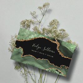 Tarjeta De Visita agajo verde de salchicha de color agua elegante