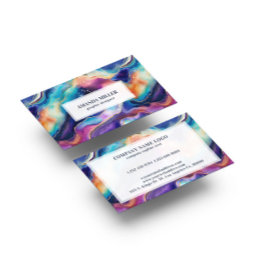 Tarjeta De Visita Agante purpurina de arcoiris estético
